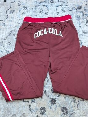 Coca Cola Track Pants Womens Medium Red Logo Stripe Lounge